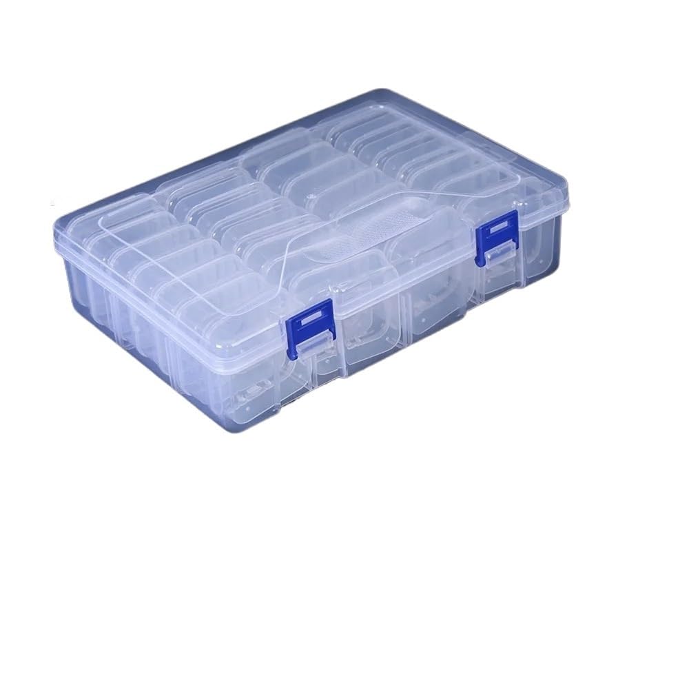 2 Stück kleine klare leere Aufbewahrungsbox Kunststoff quadratisch Schmuck Perlen Organizer Boxen Nail Art Container Fall DIY Handwerk Für Schmuck(28 box)