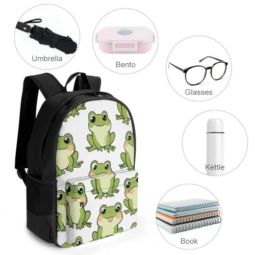 Supdreamc Cute Frog Daypack Backpack Polyester Anti-Theft Multipurpose Bookbag Big Capacity Travel Hiking & Camping Rucksack With Smooth Zippers4