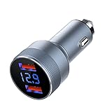 ⏰【Util pantalla de voltaje】 Con el indicador de voltaje digital en tiempo real, siempre sabrá el estado de la batería de su automóvil antes de salir. Práctico recordatorio para que compruebe o repare la batería del coche a tiempo para evitar una posible avería en la carretera. Por favor, preste atención cuando el voltaje del coche es inferior a 11.5V.