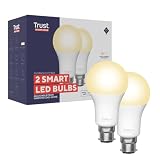 Trust B22 Smart Bulb WiFi Dimmable LED, White Ambience, 2 Pack