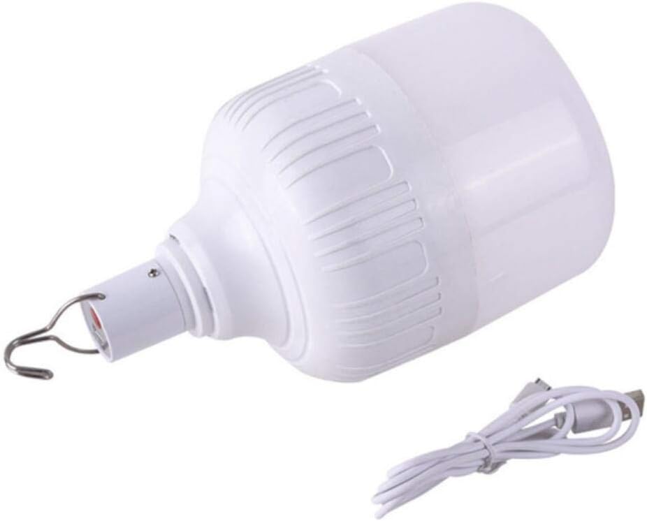 Rechargeable Emergency LED Bulb 120W 5 Modes Dimmable LED Night Light Bulb Portable Outdoor BBQ Hanging Light for Power Outage Camping Hurricane Patio Garden,2 Pack