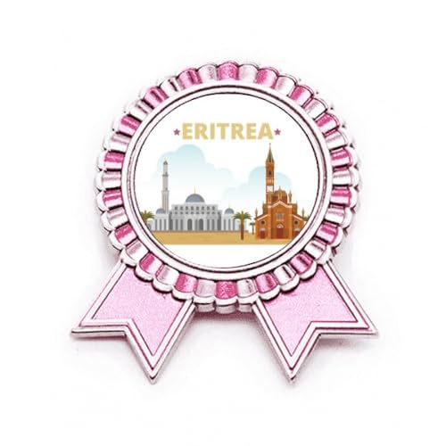 Broche château de ville Érythrée Rose M en métal pour personnaliser vos vestes