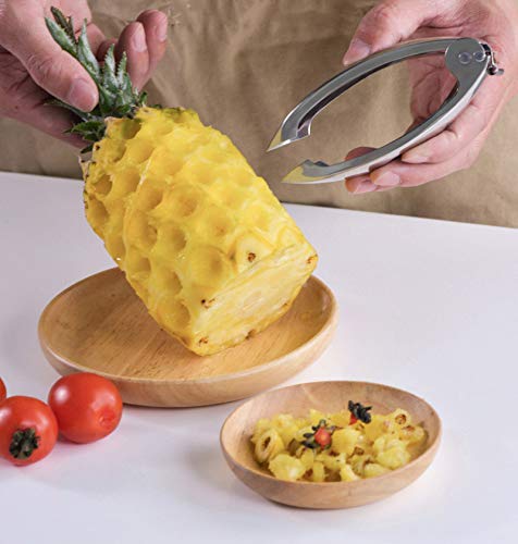 Zeerkeer2 Pcs Pineapple Eye Peeler Remover Strawberry Huller Multifunctional V Shape Kitchen Gadget Remover Tool for Tomato,Potato,Carrot