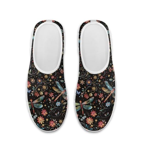 Image of Hummingbird Floral Print Lightweight Walking Shoes for Women Mesh Casual Sneakers Size 5-10.5