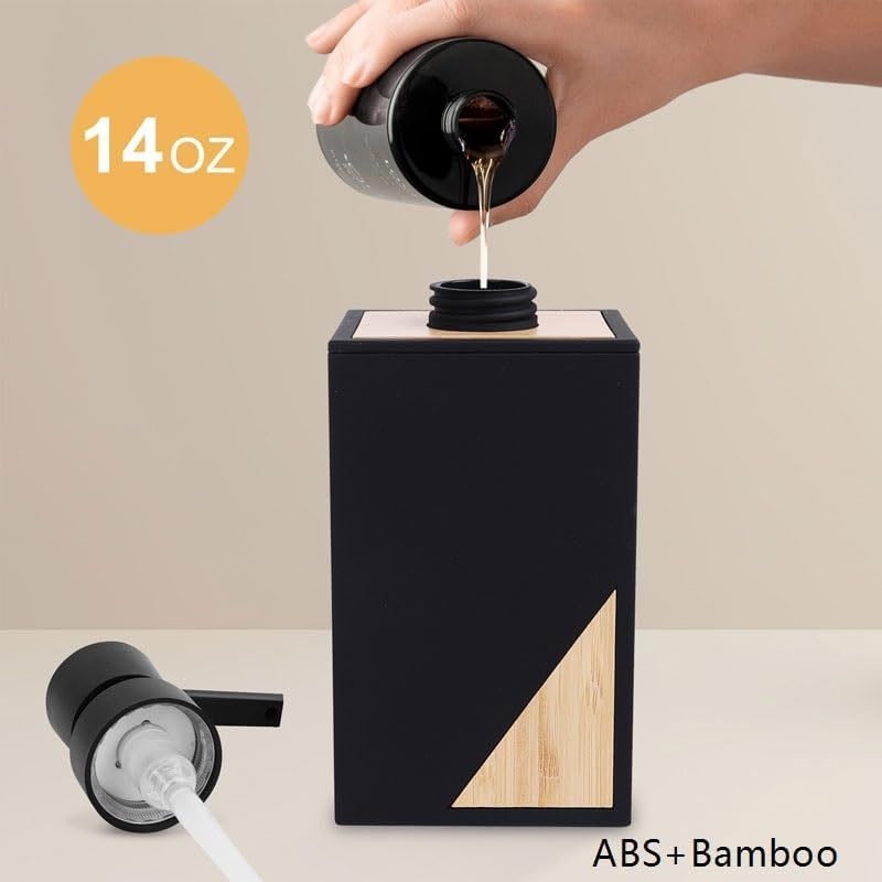 Square Board-Decorated Lotion Bottle for Soap Liquid Dispensing Bottles on Bathroom Countertops