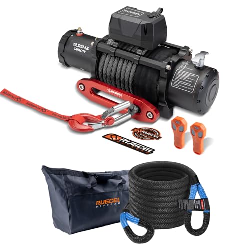Winch eléctrico RUGCEL 13500lb con cuerda sintética 12V