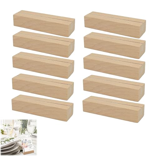 beejune 10 Stück Tischkartenhalter Holz, Menükartenhalter Holz, Kartenständer, Postkartenhalter, Fotohalter, Für Hochzeiten, Restaurants, Bankette Und Partys Menükartenhalter