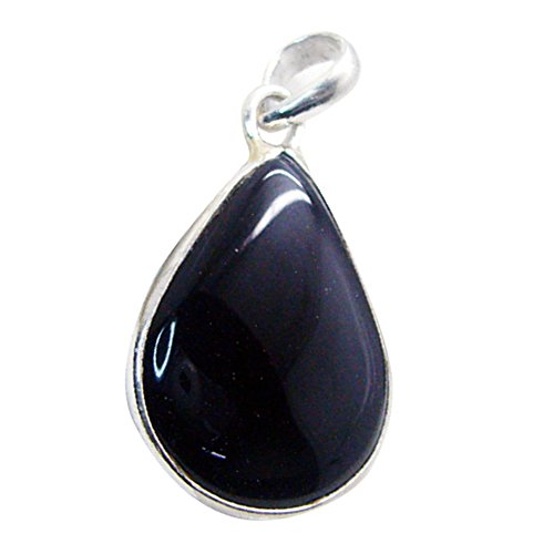 Pendentif Onyx Noir en argent contre le stress et purifier le chakra - 4