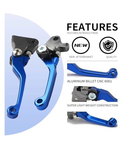 Palanca de embrague y freno para moto Yamaha YZ125 y YZ250F de aluminio negro 5