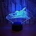 Produktbild 3D Illusion Lampe Led Raumschiff Nachtlicht Touch Sensor 7 Farben Ändern Atmosphäre Lampe mit USB Kabel für Kinder Schlafzimmer Dekoration Weihnachten Geburtstagsgeschenk