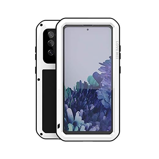 FONREST Hela Kroppen Fall för Samsung Galaxy S20 FE 5G 6,2 tum Love Mei Utomhus Stöttålig Kraftig Hybrid Aluminium Metall Dammsäker Skydd med Härdat Glas, Stöder Trådlös Laddning (Vit)