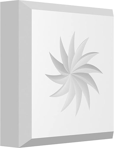 Vista 21 de Ekena Millwork ROSP050X050X050SDG13 Roseta espiral estándar Sedgwick con borde biselado, 5 pulgadas de ancho x 5 pulgadas de alto x 1/2 "P