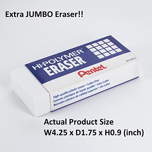 Pentel Hi-Polymer Block Eraser, Super Xl White, 1-Pk (Zeh99Bp) #TOP1