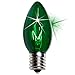 C9 Twinkle Triple Dipped Transparent Green, 7 Watt - 25 Light Bulbs