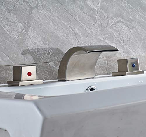 Rozin Bathroom Faucet Two Handles Led Light Waterfall Basin Sink Vanity Faucet Deck Mounted Three Hole #TOP3