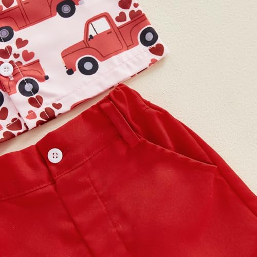 Image of Toddler Boy Summer Outfits Button Down Short Sleeve Floral Shirts & Casual Shorts 1-6 Years Boys Clothes Set