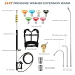 SAGEWOLF Gutter Cleaning Tools 24 FT Aluminum Telescoping Pressure Washer Extension Wand - Image 4