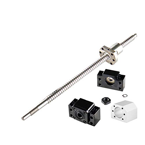 CNCCANEN SFU1605-500mm Ballscrew RM1605 Ball Screws Ending Machined 1Set BK/BF12 and DSG16H Nut Housing for CNC Route 3D Printer DIY