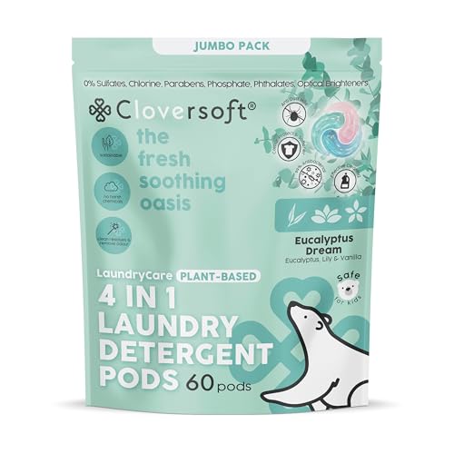 Cloversoft 4 In 1 Deluxe Laundry Capsules (Eucalyptus Dreams) 60 Pods