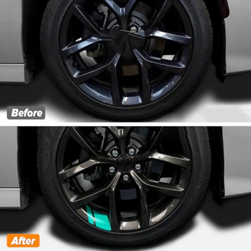 Image of Mandark 12PCS Car Wheel Rims Decal Stripes, Reflective Vehicle Tire Rim Stickers for 18-21 Inch Wheels, Safety Auto Exterior Hash Stripe Sticker Decoration, Universal for SUV, Truck, RV (Green)