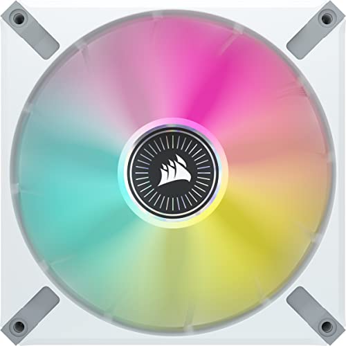 Image of CORSAIR ML140 RGB Elite, 140mm Magnetic Levitation RGB Fan with AirGuide, Single Pack - White Frame