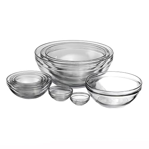 Set de 10 tazones de vidrio para mezclar miniatura 1