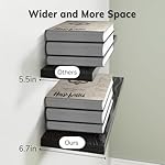 BAYKA Floating Shelves for Wall, Wall Mounted Rustic Wood Shelves for Bathroom, Bedroom, Living Room, Kitchen, Hanging Shelf for Books/Storage/Room Decor with 22lbs Capacity (Black, Set of 3, 15.7in) - Image 3