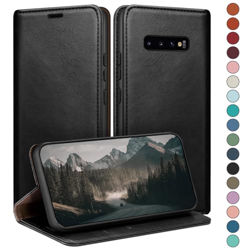 Coque Samsung Galaxy S10 portefeuille pour simplifier vos sorties avec étui cuir noir