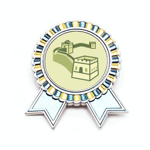 Broche Great Wall China médaille de prix en métal cadeau Art déco M