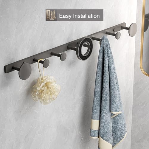 Organiseur de serviettes de bain suspendre vêtements et sacs porte-manteau mural - 5