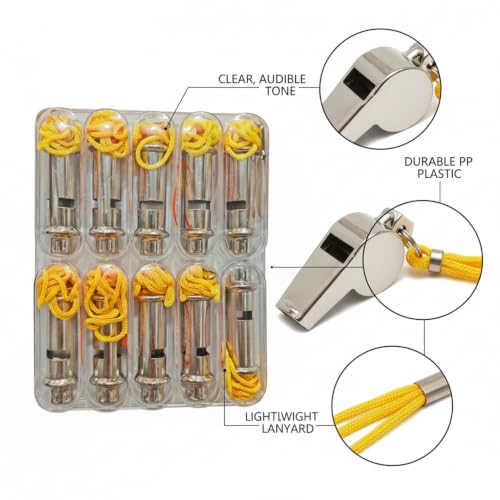 Set de 10 silbatos deportivos de plástico PP durables miniatura 6
