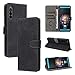 LMFULM® Case for Sony Xperia 10 III SO-52B/ SOG04/ XQ-BT52 (6.0 Inch) PU Leather Case Magnetic Phone Protective Cover with Stand Holster Anti-Theft Brush Wallet Retro Scrub Black