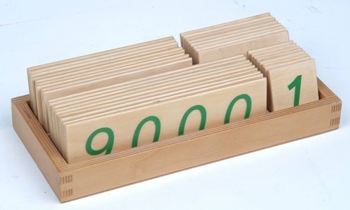 Montessori Large Wooden Number Cards with Box (1-9000)