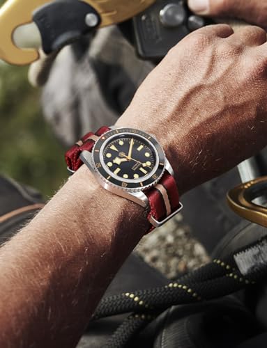 watchdives Nylon Watch Band 18mm 20mm 22mm Multicolor Replacement Watch Straps for Men Women (Red Black Khaki, 22mm)