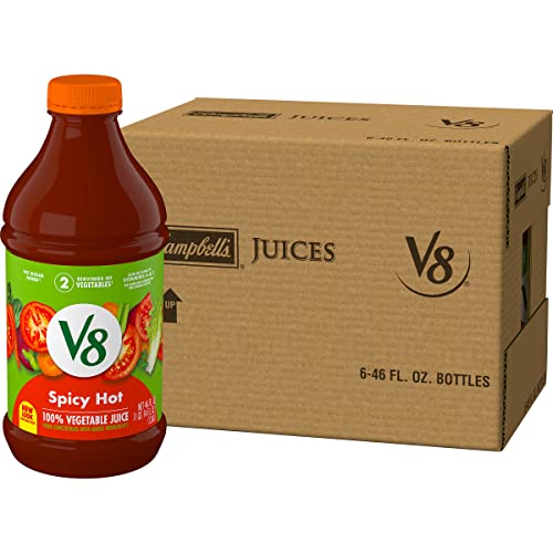 V8 Spicy Hot 100% Vegetable Juice, Vegetable Blend With Tomato Juice, 46 Fl Oz Bottle (Pack Of 6) #TOP19