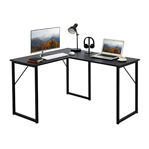Aingoo L-Shaped Desk 50.6” Computer Corner Desk Modern Workstation for Home Office,Writing Desk, Gaming Desk,Black