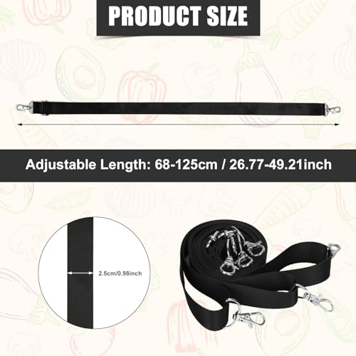 Image of 4pcs Horse Blanket Sheet Leg Straps Replacements, 26.77-49.21 Inch Adjustable Nylon Horse Bucket Straps with Metal Swivel Clips, Horse Blanket Belly Tail Accessory Supplies for Horse Gear, Black