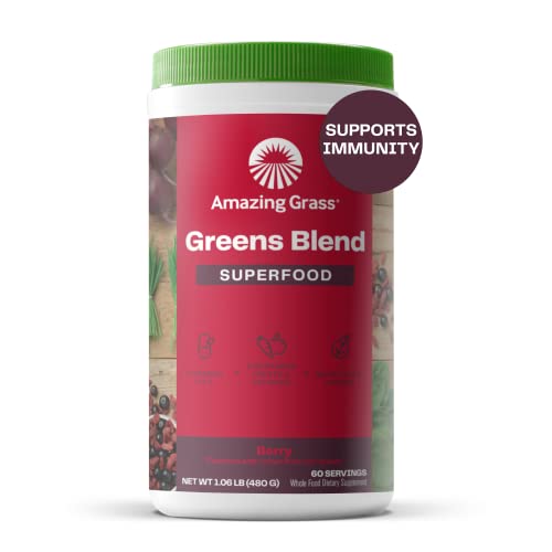 Amazing-Grass-Greens-Blend-Superfood-Super-Greens-Powder-Smoothie-Mix-with-Organic-Spirulina-Chlorella-Beet-Root-Powder-Digestive-Enzymes-Probiotics-Berry-60-Servings-Packaging-May-Vary