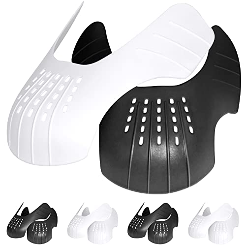 Anticrease Shoe Crease Protector, 4 Pairs Anti Crease Sneaker Insert Guard For Jordans Air Force 1 Dunks And More - Men Women Youths Kids Size L 8.5-14 (Black+White) #TOP6