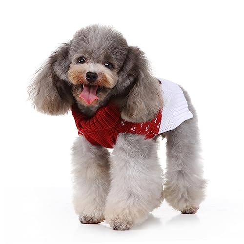 Suéter navideño para perro con estampado de reno miniatura 7