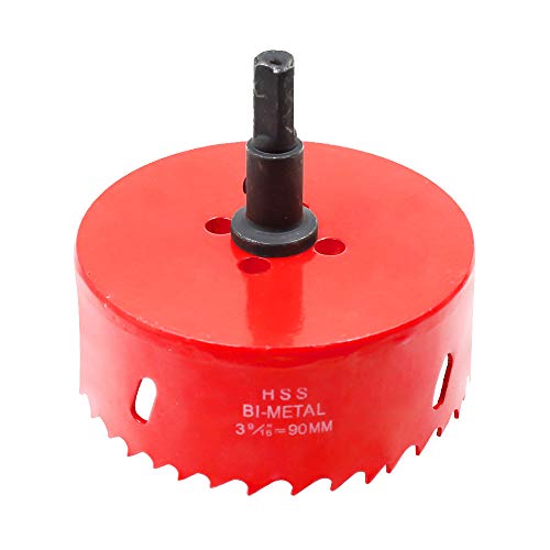 Hordion 90Mm/3 1/2" Hole Saw Bi-Metal Saw Drilling Tool With Twist Drill Bit & L Hex Wrench For Cornhole Boards Wood Plasterboard Plywood Plastic #TOP5