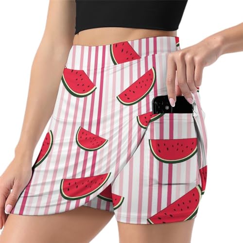 Jupe de tennis femme pastèque jupe short de golf sport mini jupe de course athlétiques
