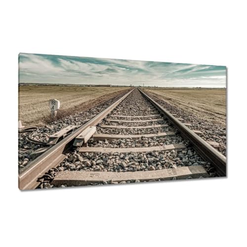 Peinture imprimée sur toile chemin de fer édition murale premium 120x70