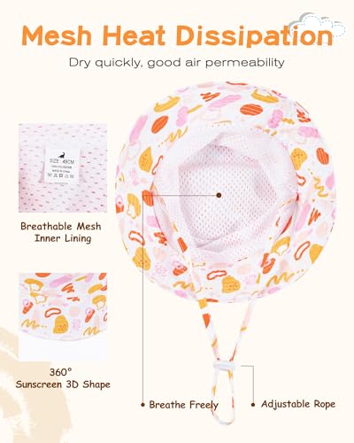 Baby Sun Hat UPF 50+ Sun Protection Hats Toddler Bucket Hat Kids Summer Beach Hats Wide Brim Outdoor Play Hat for Boys Girls4