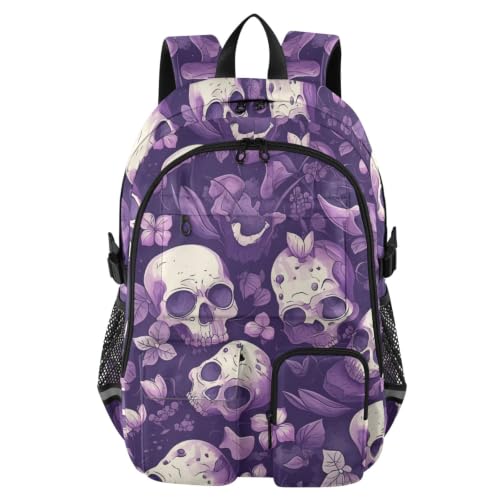 Mochila escolar de 44.5 cm de calaveras ideal para el campus y la oficina