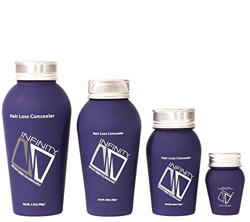 INFINITY Hair Fibers Dark Brown for Thinning Hair for Women & Men - 100% Undetectable Hair Building Fiber Powder - Conceal Hair Loss in 15 Seconds, 15g