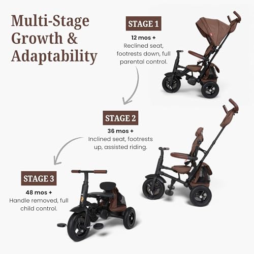 Image of Rito Premium Folding Stroller & Toddler Bike with Air Tires, Sierra Brown