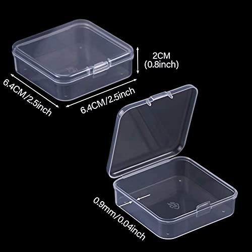 Image of DUOFIRE Containers with Lids 24 Pack Plastic Box Clear Storage Containers Bead Organizer for Crafts, Jewelry, Small Items (2.5x2.5x0.8 Inches)