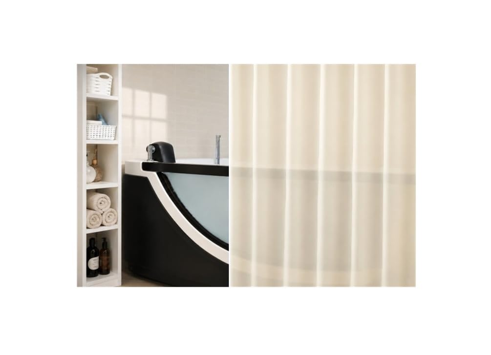 Rideau de douche Spirella 180 x 200 cm pour une salle de bain moderne, lumineuse et toujours au sec