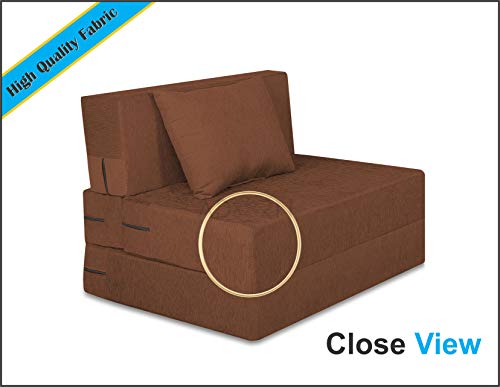 Image of Adorn India Easy 2 Seater Sofa Cum Bed Alyn 3'x 6' (Brown) (1 Year Warranty)